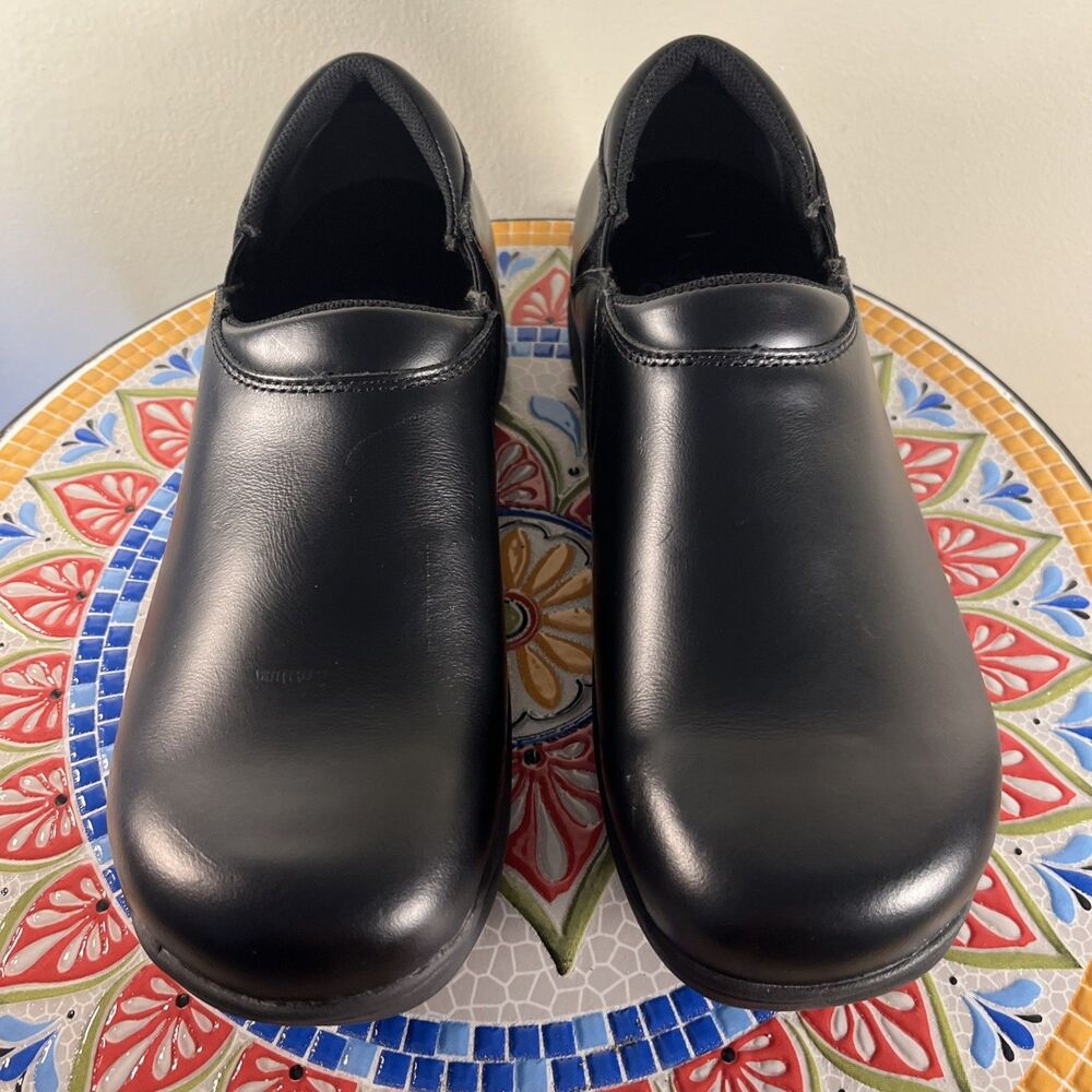Mozo Forza Shoes for Crews Mens Sz 8.5 Black Leather Non-Slip Restaurant Shoes
